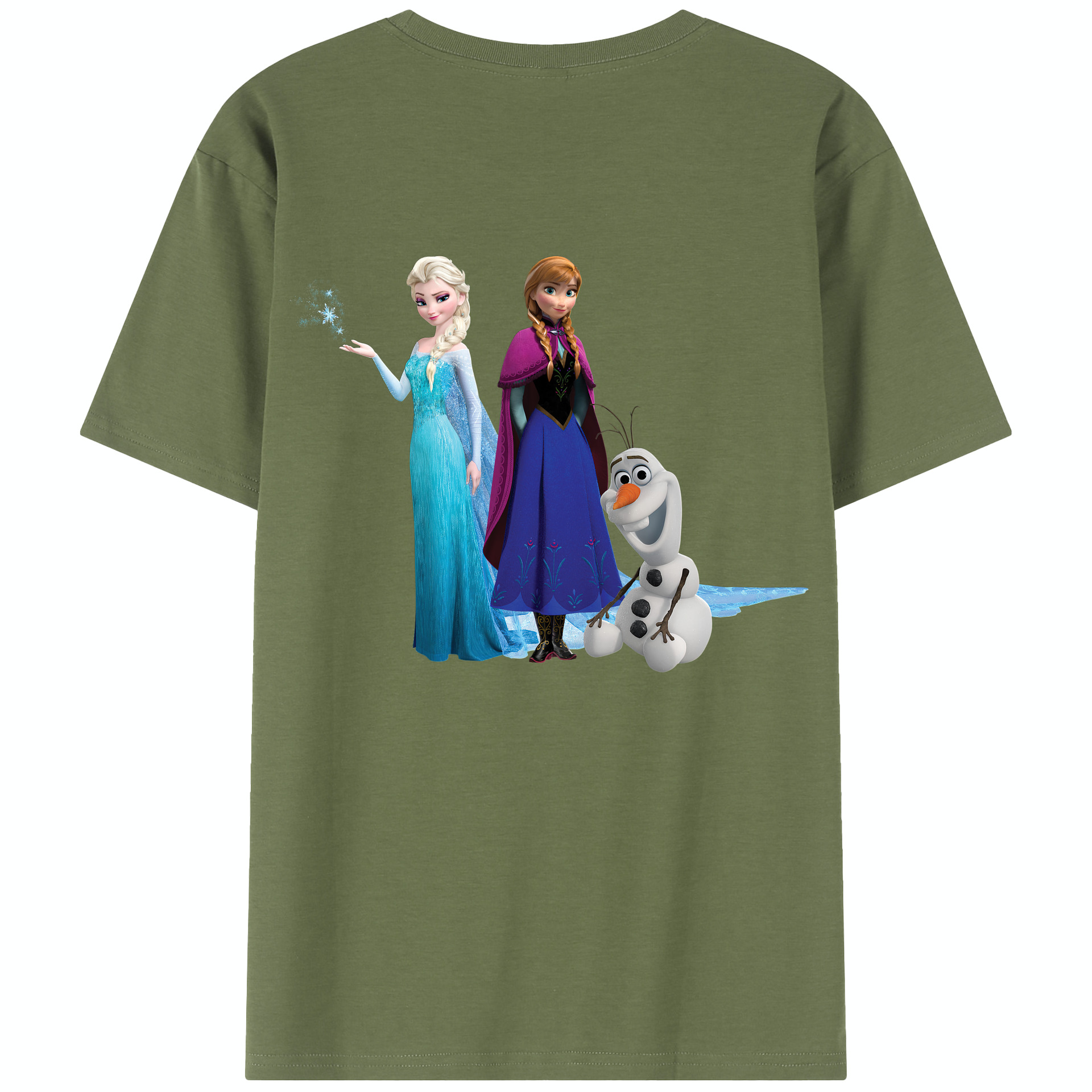 （画像用） アナと雪の女王 アンナ エルサ Frozen Anna Elsa 綿100％半袖Tシャツ（背面プリント）